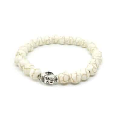 Buddha Bead Stone Bracelet - White