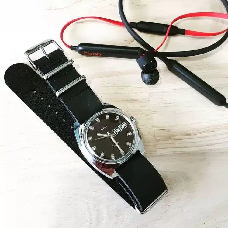 Timex Vintage Black Leather NATO Strap