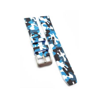 Camo Silicone Rubber Watch band Blue Whie